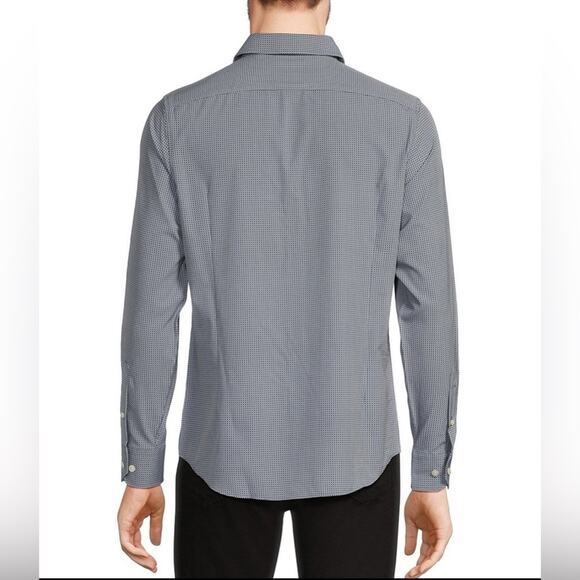 Murano Men’s Slim Fit Performance Men’s Black & White Checkered Shirt. 2XL. NWT - Picture 3 of 13